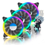 Fans Cooler Led Rgb 120mm Ventoinha Gabinete Pc Gamer Kit 3