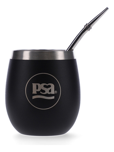 Mate/vaso Térmico Acero Inoxidable | Negro | Psa