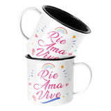 Taza Enlozada Lechera Rie, Ama Y Vive Frase Motivacion