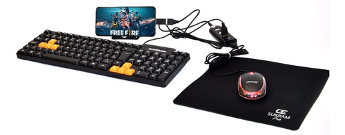 Mobilador Gamer Completo Teclado Mouse P/ Celular Pad Brinde