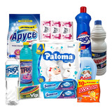 Cesta Kit Higiene E Limpeza 12 Itens Completa Premium