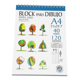 Block Para Dibujo A4 De 120 Grs X 40 Hojas Blanco Liso