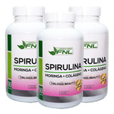 Spirulina + Moringa + Colágeno Pack 3 Un 270 Cáps. 550 Mg