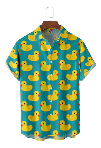 Camisa Hawaiana Unisex For Nadar Con Patos, Camisa De Playa