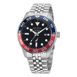 Reloj Hombre Nautica Nappbf139 Cuarzo Pulso Plateado En