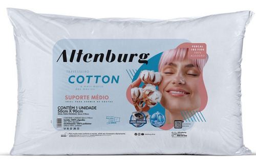 Travesseiro Altenburg Cotton Suporte Médio 50x90