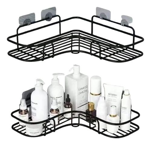 Organizador Inoxidable Para Ducha Baño Adhesivo Set X2  