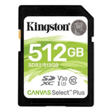 Memoria Flash Kingston Canvas Select Plu 512gb Sdxc Clase 10