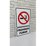 Letrero Prohibido Fumar En Lamina Metálica De 30x50cm