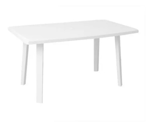 Mesa Plastica Rectangular Jardin Blanca