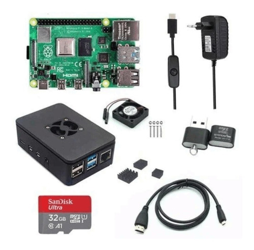 Kit Raspberry Pi4 8gb De Ram C/ Case+cartão 32gb+hdmi+fonte