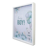 Quadro Cofre Porta Objetos Baby Boy Branca 120 X 80cm