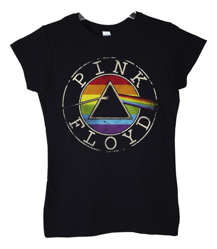 Polera Mujer Pink Floyd Vintage Logo Prisma Rock Abominatron