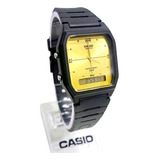 Reloj Casio Ana Digi De Oro Negro Auténtico Aw-48he 9av