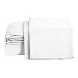 Juego De Sábanas 100% Algodón Percale Twin Blanco