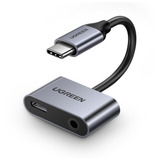 Hub Adaptador Ugreen Usb-c Para Usb-c E Audio P2 3,5mm