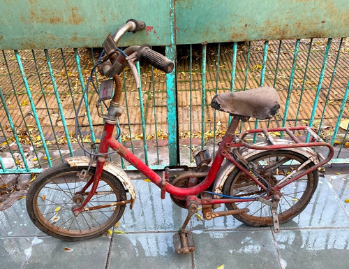 Antigua Bicicleta Plegable De Niño/niña, A Restaurar