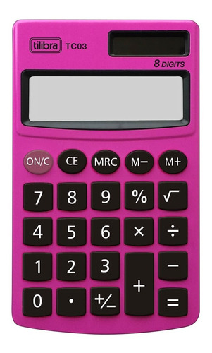Calculadora De Bolso 8 Dígitos Grande Tc03 Rosa