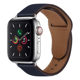 Correa De Piel Auténtica For Apple Watch 8 7 Se 6 5 4 3