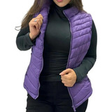 Colete Peluciado Puffer Slim Básico Feminino Tendencia 1443a