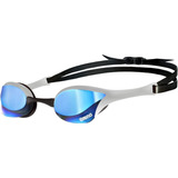 Antiparras Arena Cobra Ultra Mirror Swipe Color Azul Plateado Goggles Espejadas Anti Fog Competicion Racing Hidrodinamicas Menor Resistencia Gafas
