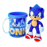 Boneco Sonic 16cm Sega Coleção + Caneca Personalizada 350ml 