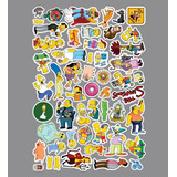 Pack X53 Stickers Los Simpson Vinilos Calcos Termos Notebook