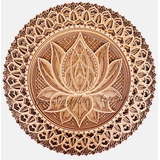 Mandala 3d Mdf Cru 50x50 Cm - 3d Lótus - 8 Camadas