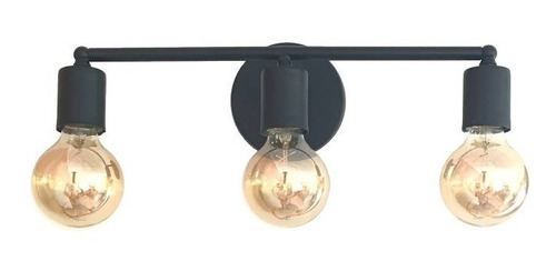 Aplique De Pared Industrial 3 Luces Plafon Hierro Cod 460t