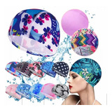 Gorro De Baño De Tela Con Estampados Para Natación Unisex