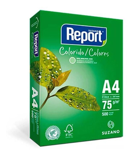 Papel Sulfite A-4 75g Report Verde Pct C/500fls