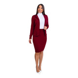 Conjunto Moda Evangelica Blazer + Saia Midi Lindo Tendencia