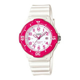 Reloj Dama Casio Lrw200 Rosa - Fechador Acabado Brillante Color De La Correa Lrw-200h-4b Color Del Fondo Dorado