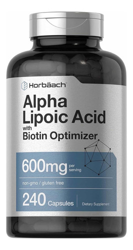 Acido Alfa Lipoico Premium 240 Cápsulas 600mg Eg A85 Sabor Nd