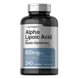 Acido Alfa Lipoico Premium 240 Cápsulas 600mg Eg A85 Sabor Nd