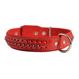 Collar De Perro Con Tachuelas Trenzado De Cuero Genuino,