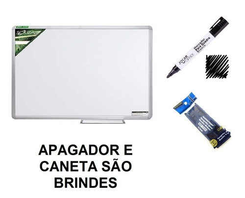 Quadro Escolar Branco Alumínio 90x60 Cm Souza + Brindes 