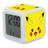 Reloj Despertador Pikachu Con Luz Led