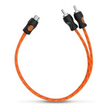 Cabo Y Coaxial 2rca/1frca Flexível Laranja Som Automotivo