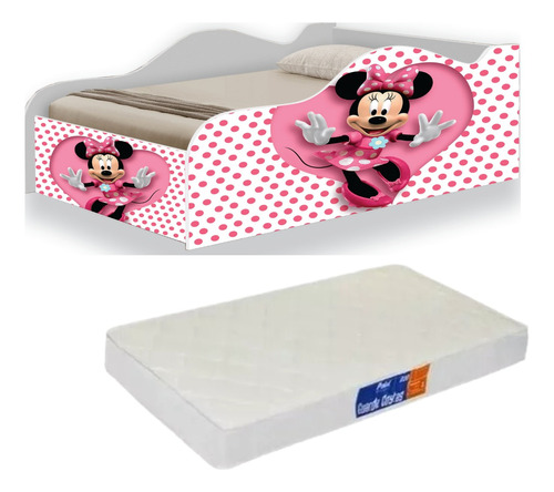 Cama Estilo Montessoriana Da Minnie Para Meninas  E Colchão