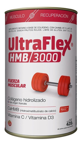 Ultraflex Colágeno Hidrolizado Hmb 3000 Lata 420g
