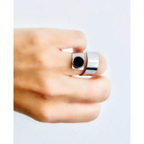 Anillo Ajustable Minimalista Black Acero Quirúrgico 316l