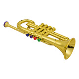 Trompeta De Viento Para Niños Con 4 Teclas, Color Dorado, Co