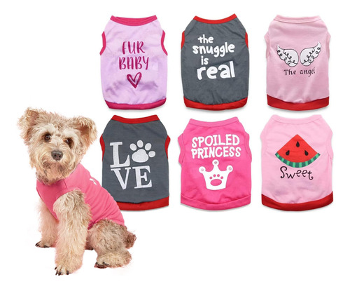 6 Paquetes De Camisas Para Perros Pequeños, Ropa Para Perros