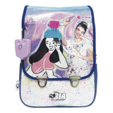 Mochila Bia Disney Holográfica Con Squishy Lila Diseño De La Tela