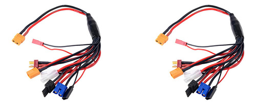 2 Cables Divisores De Baterías Rc Lipo 8 En 1, Adaptador Con