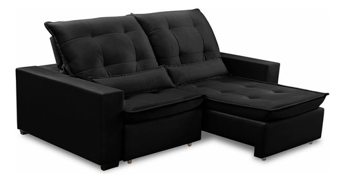 Sofa Retratil Reclinavel 2 Lugares 2,00m Atlantis Preto