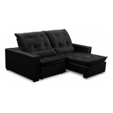 Sofa Retratil Reclinavel 2 Lugares 2,00m Atlantis Preto