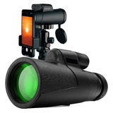 Qisebin Telescopio Monocular, Monocular Hd De Alta Potencia. Color Negro