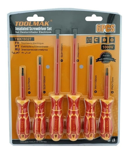 Set Kit Juego De Destornilladores Electricos 6 Pieza Toolmak